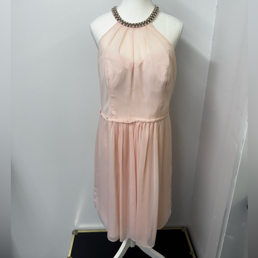 David's Bridal Halter Pink Dress